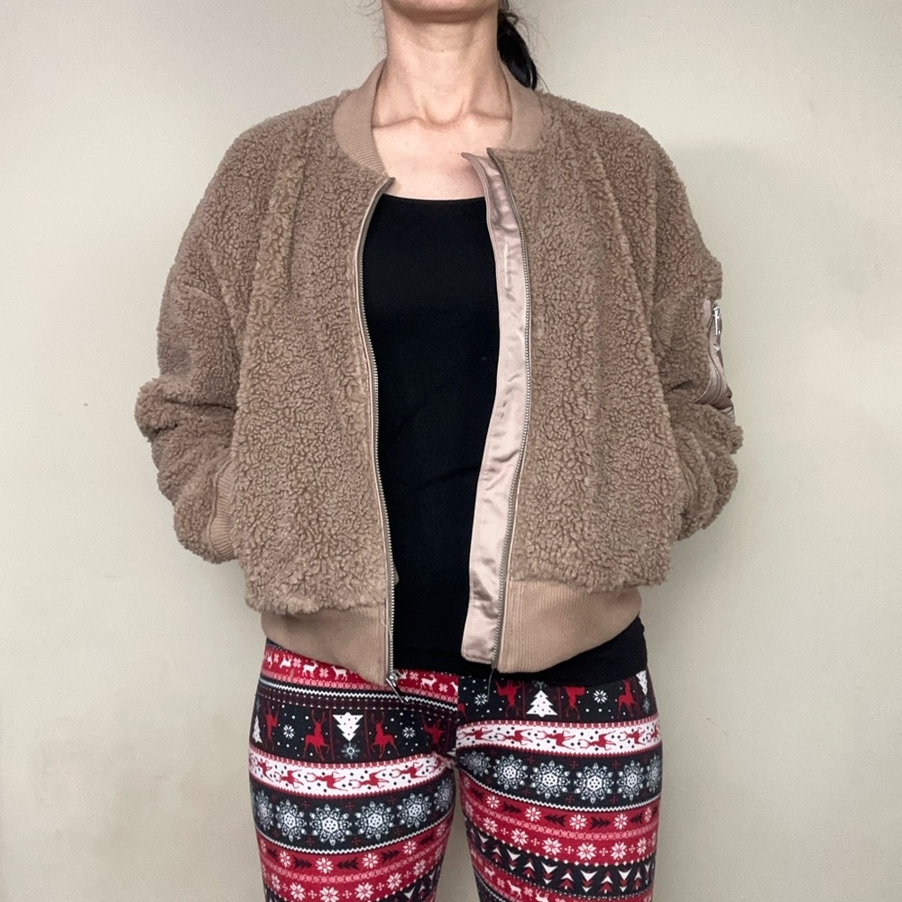 Nwt Abercrombie & Fitch Jacket Sherpa Faux Fur - image 2